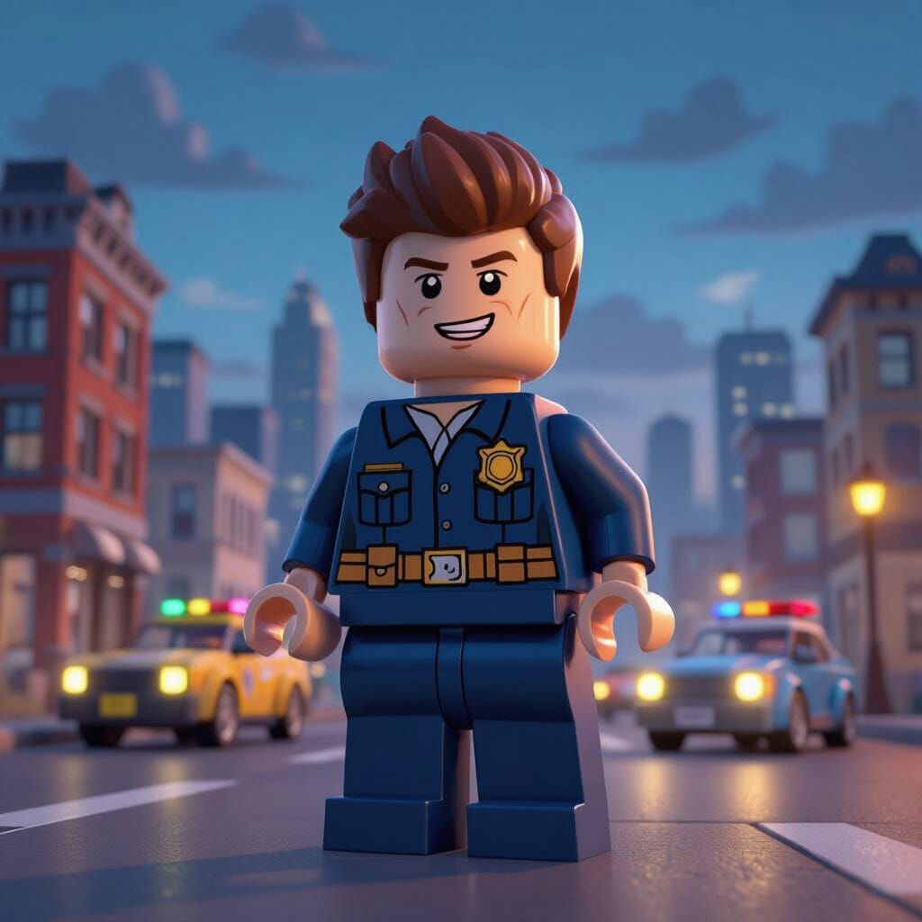 Chase McCain in Vibrant Lego Cityscape Animation