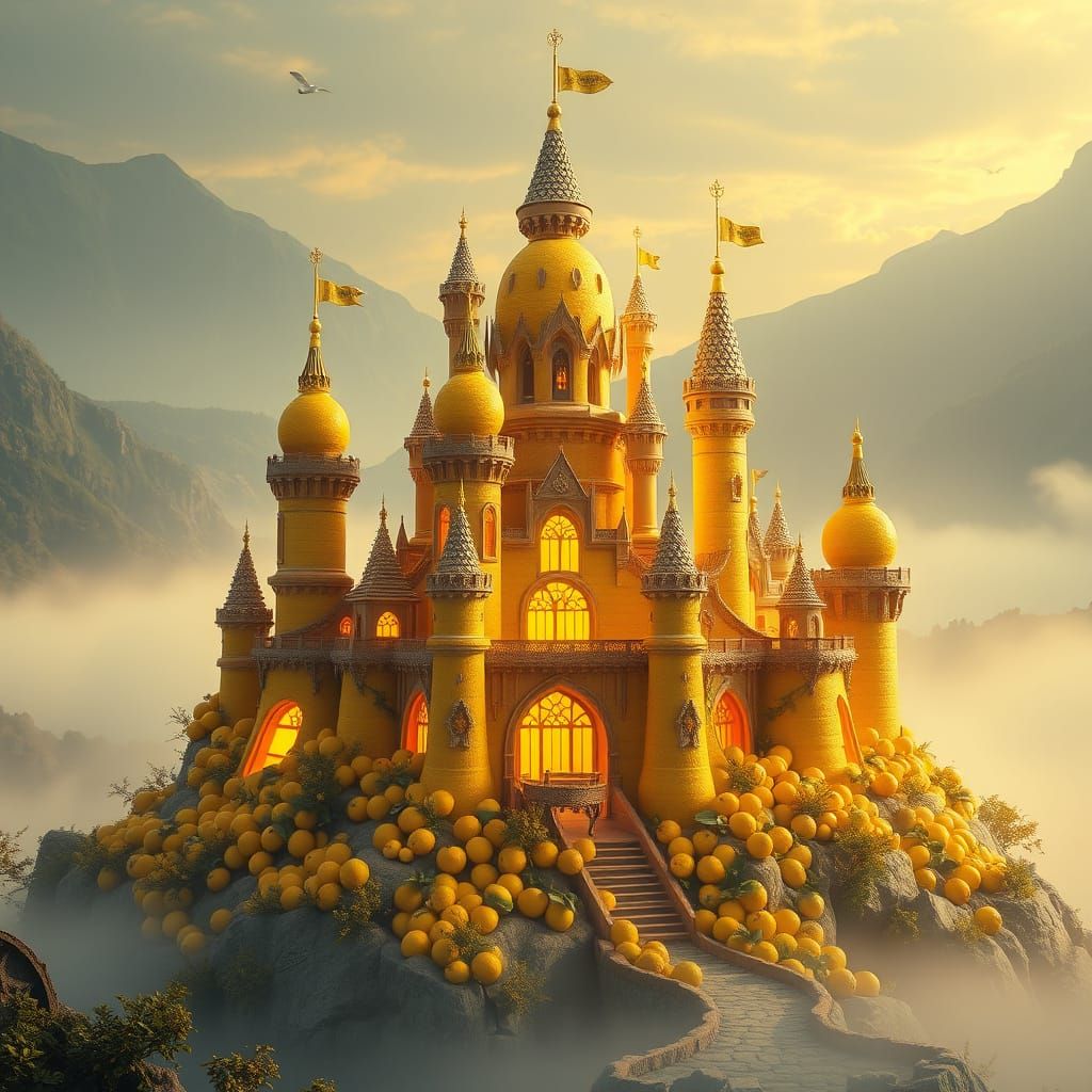 Lemon Castle Illuminated in Golden Light