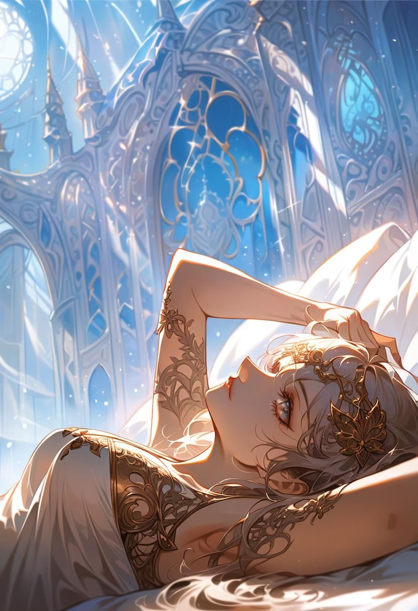 Sensuous Catgirl Stretching in Morning Light