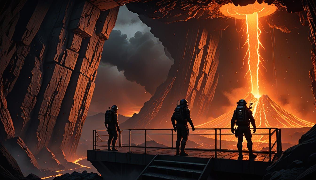 Men in Black in Volcano Base