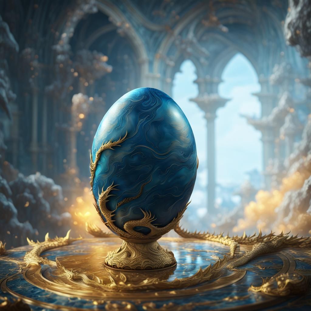 Dragon and Marble Egg Fantasy Concept Art