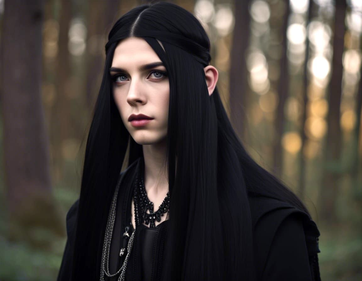 Gothic Metalhead: Hyperrealistic Portrait of a Finnish Man