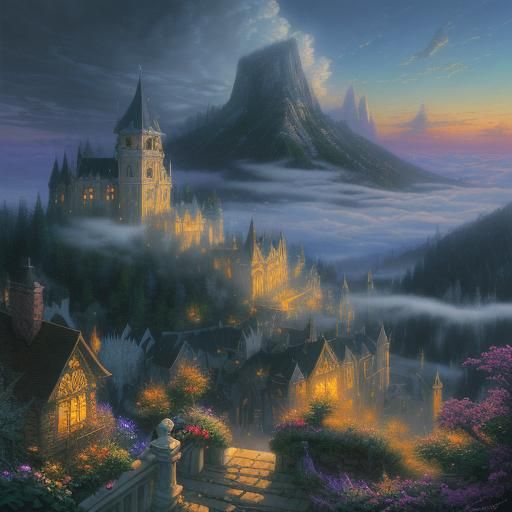 Ethereal Image of a God in Fantasy Landscape