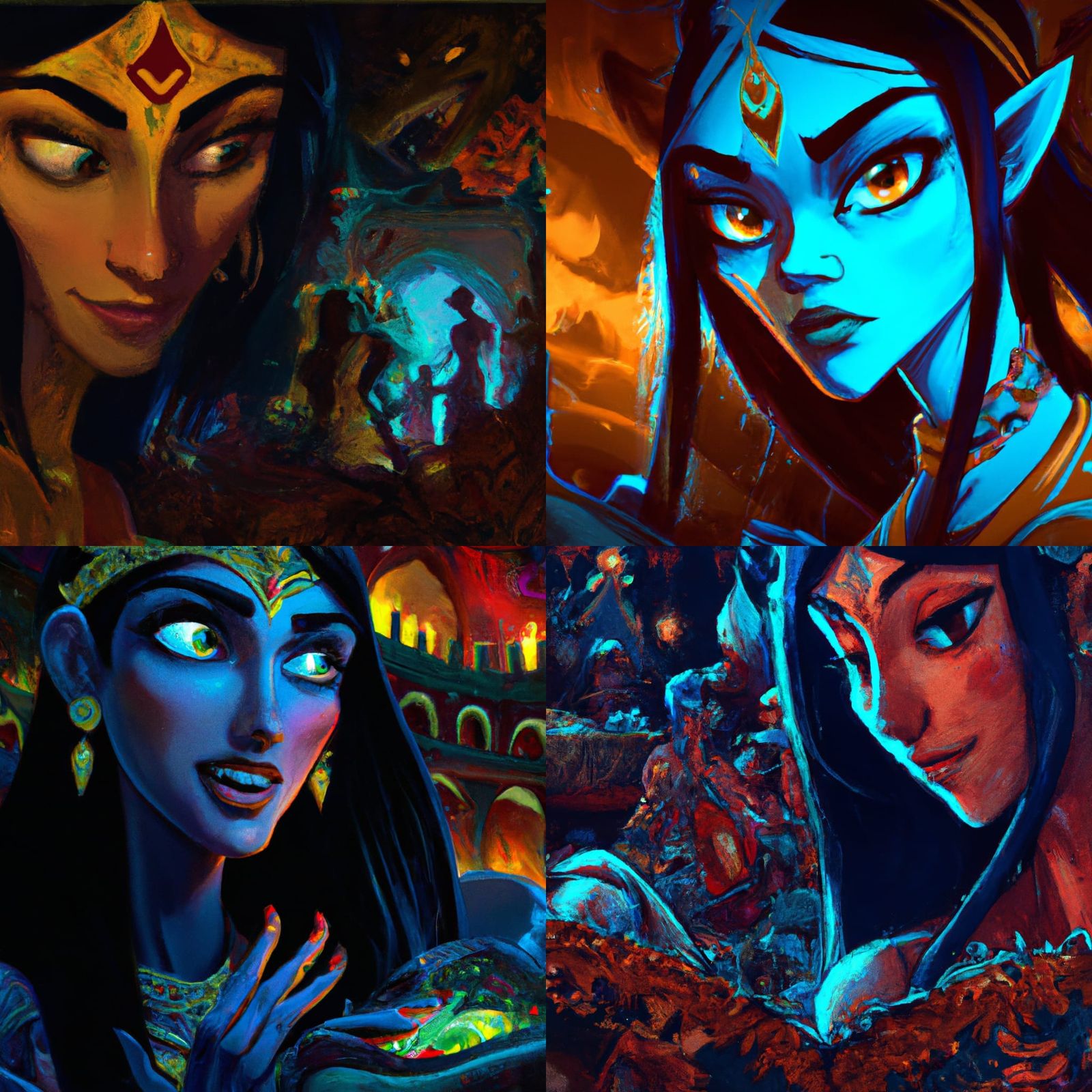 Horror Princess Jasmine: Dark Fantasy Illustration