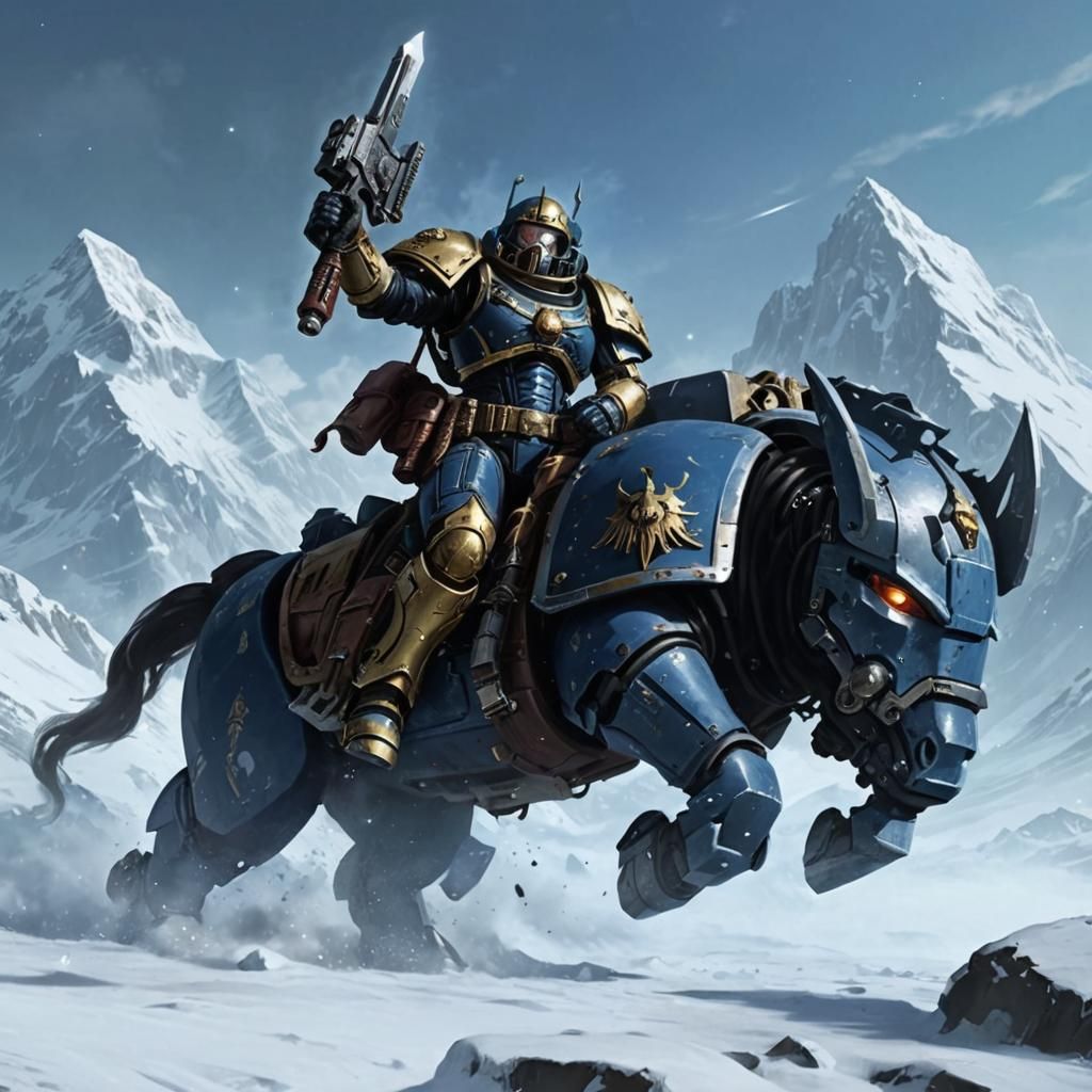 Female Space Marine Warrior Rescues Mountain King