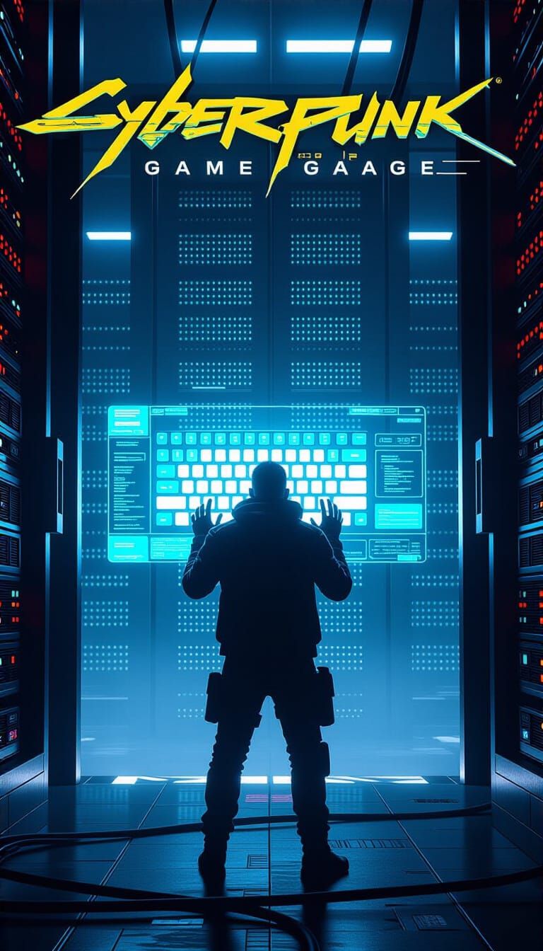 Cyberpunk Hacker Breaching Firewall in Gritty Style