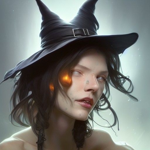 Detailed Portrait of a Dichotomous Witch