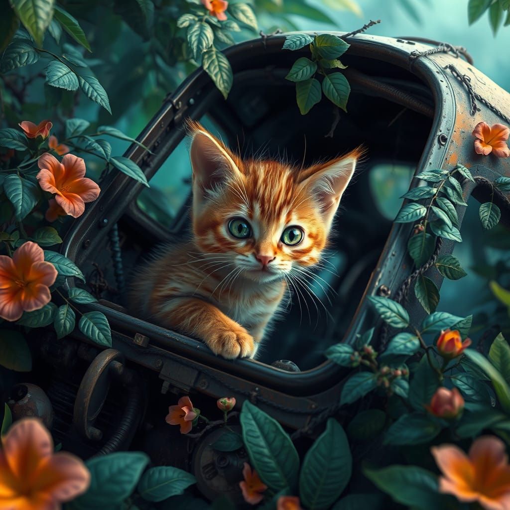 Golden Kitten Discovers Ancient Jungle Plane Wreck