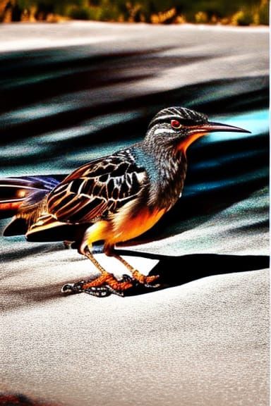 Hyperrealistic Roadrunner with Volumetric Lighting