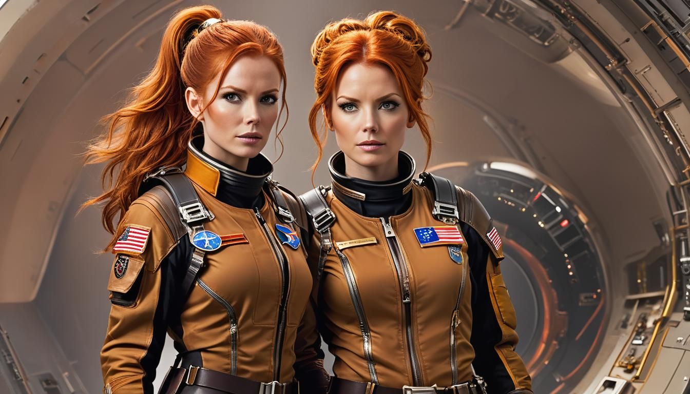 Dieselpunk Rocket Ship Ascent with Two Pilots