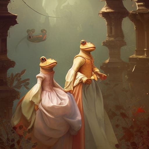 Frogs as Romeo and Juliet in Renaissance Style
