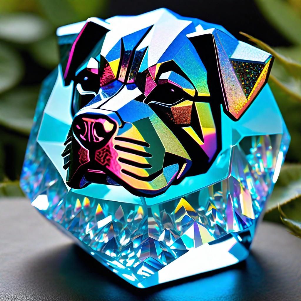 Crystal Staffy Dog in Fairycore Garden