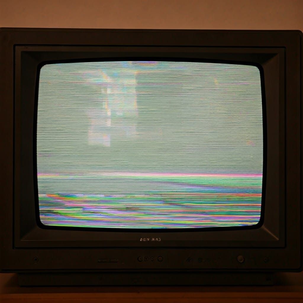 Distorted Retro Television Static