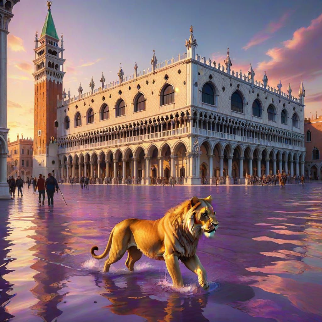 Doge's Palace in Venice: Hyperrealistic Concept Art