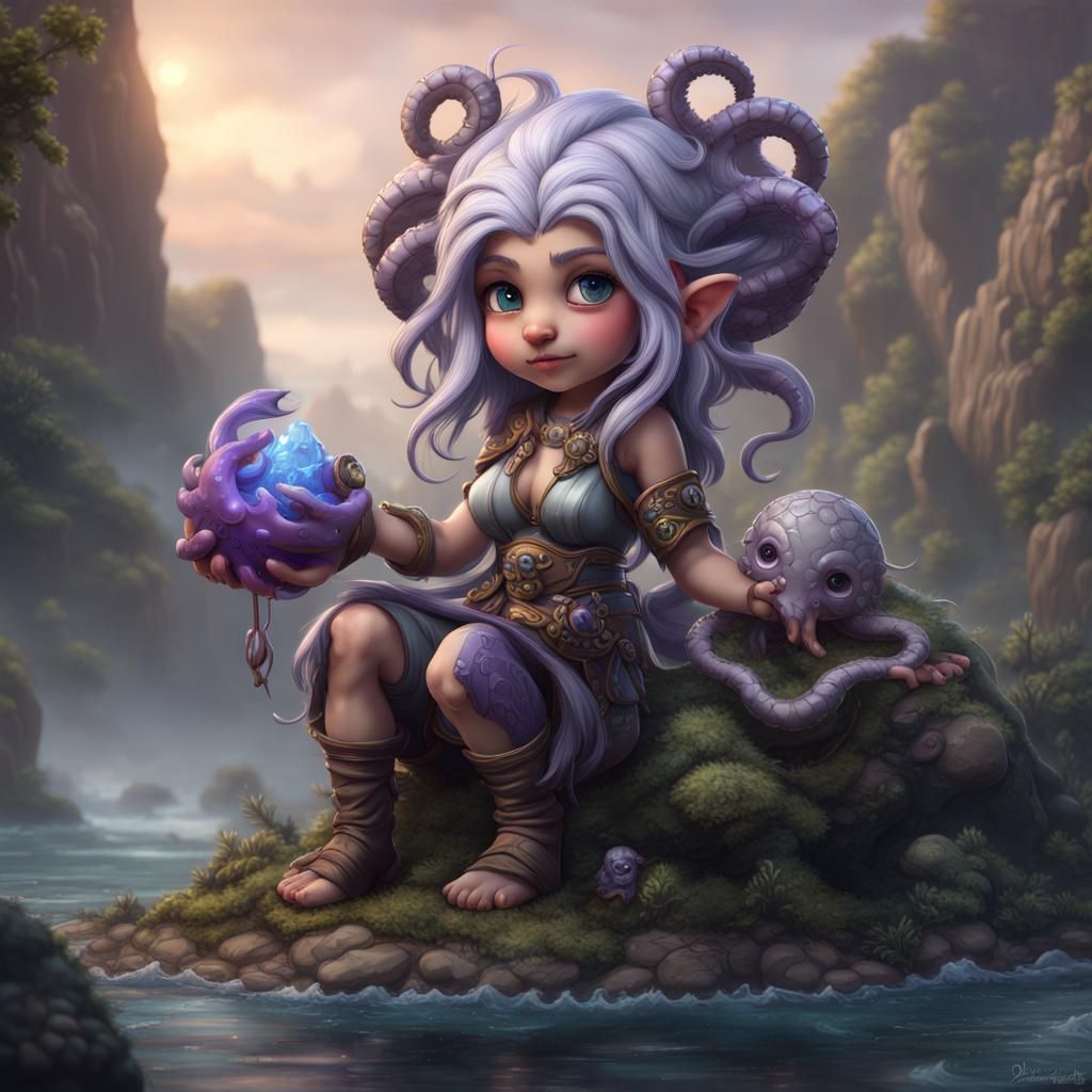 Gnome Druid Bard with Pet Octopus