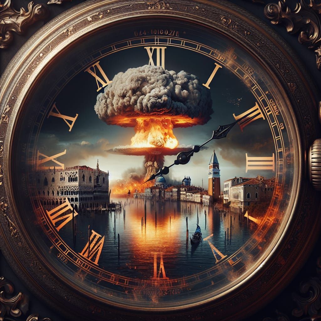 Venice Apocalypse: A Surreal Double Exposure Countdown