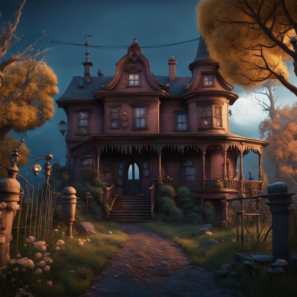 Coraline Movie House: Detailed Matte Painting