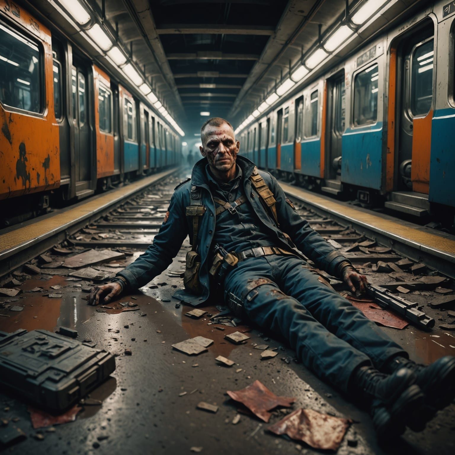 Cyberpunk Apocalypse in Detailed Matte Painting