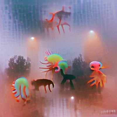 Misty Ethereal Creatures Generated by AI