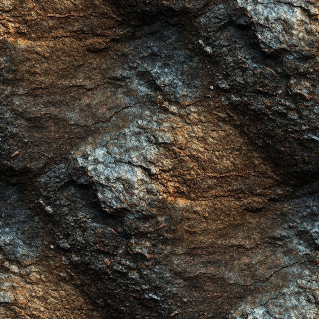 Seamless Cave Wall Texture with Iron Ore and Minerals