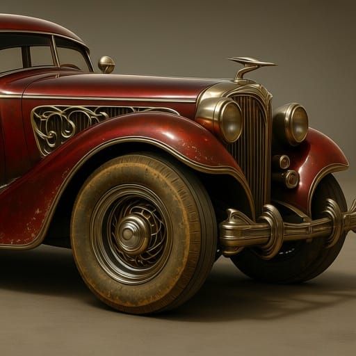 Elegant Vintage Car with Ornate Chrome Accents