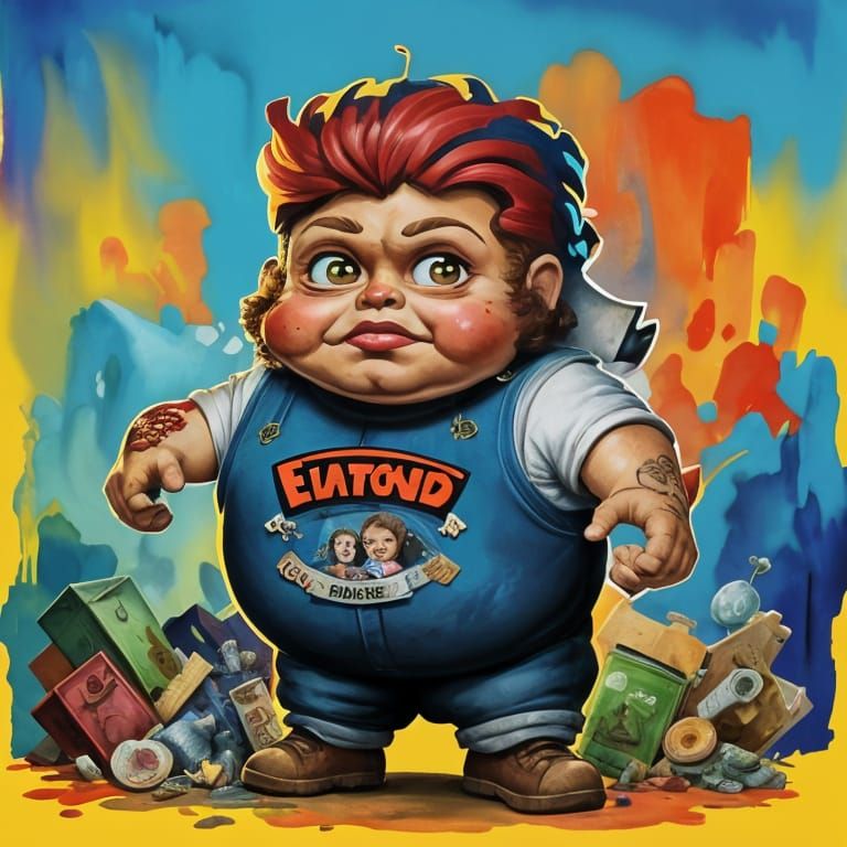 Garbage Pail Kids Sandy Andy in Gouache Style