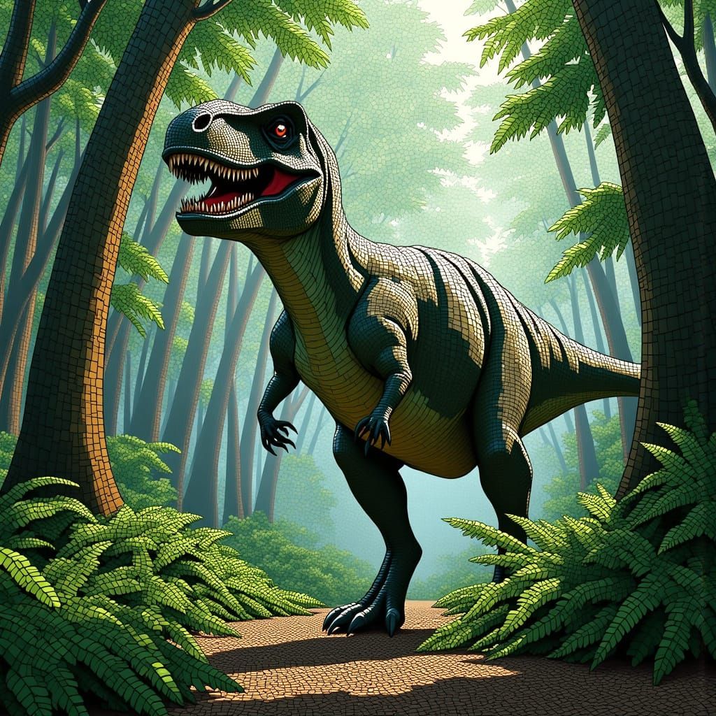 Majestic T-Rex in Prehistoric Jungle