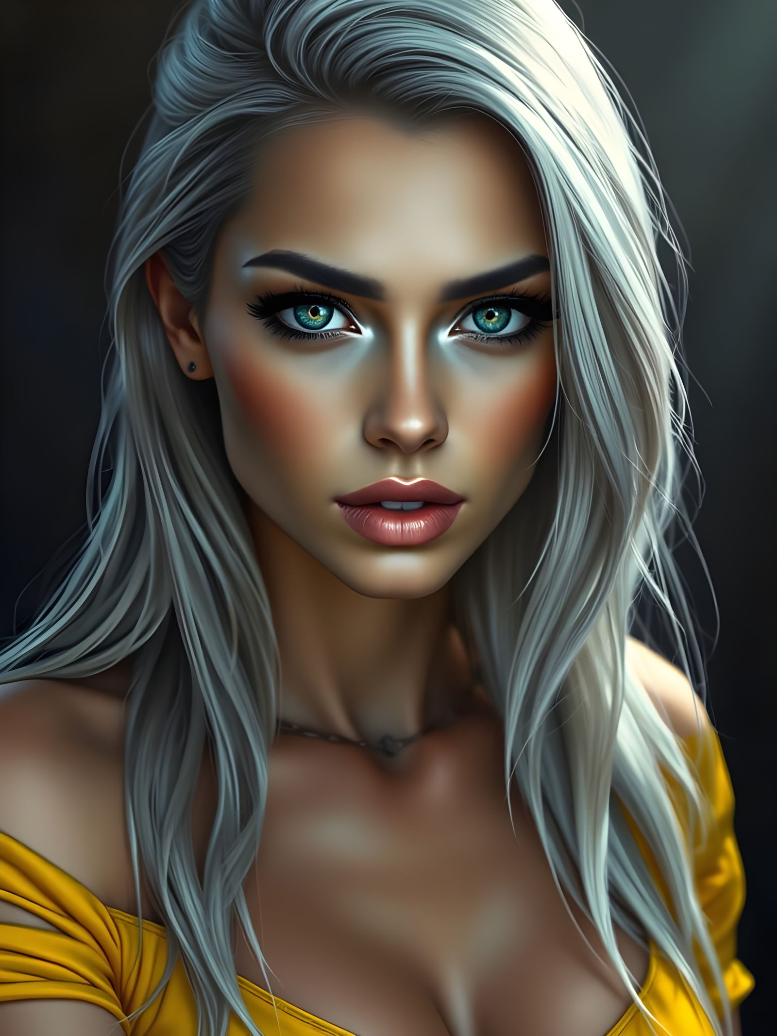 Stunning Digital Portrait in a Flirtatious Pose