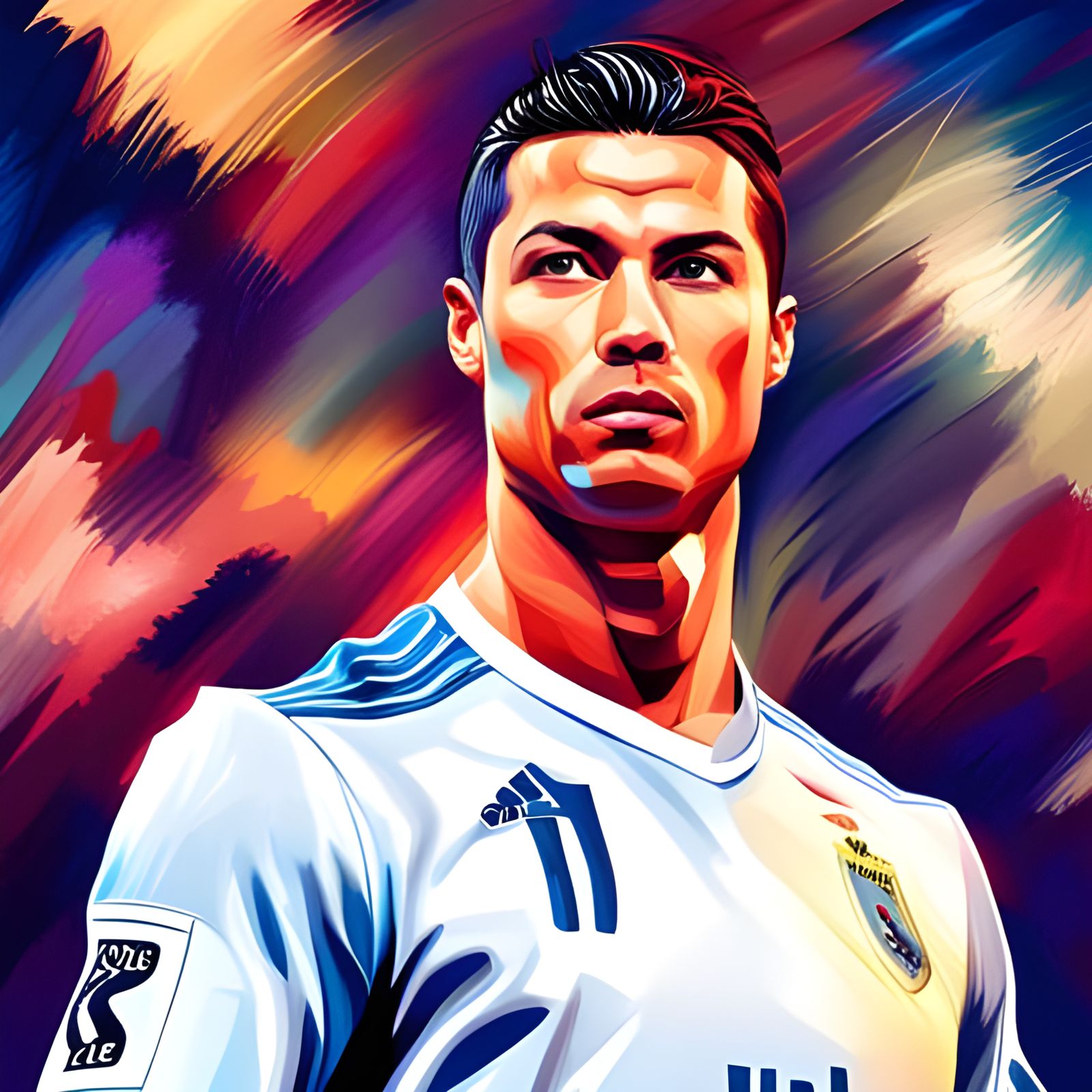 Cristiano Ronaldo Hyperrealistic Splash Art Portrait