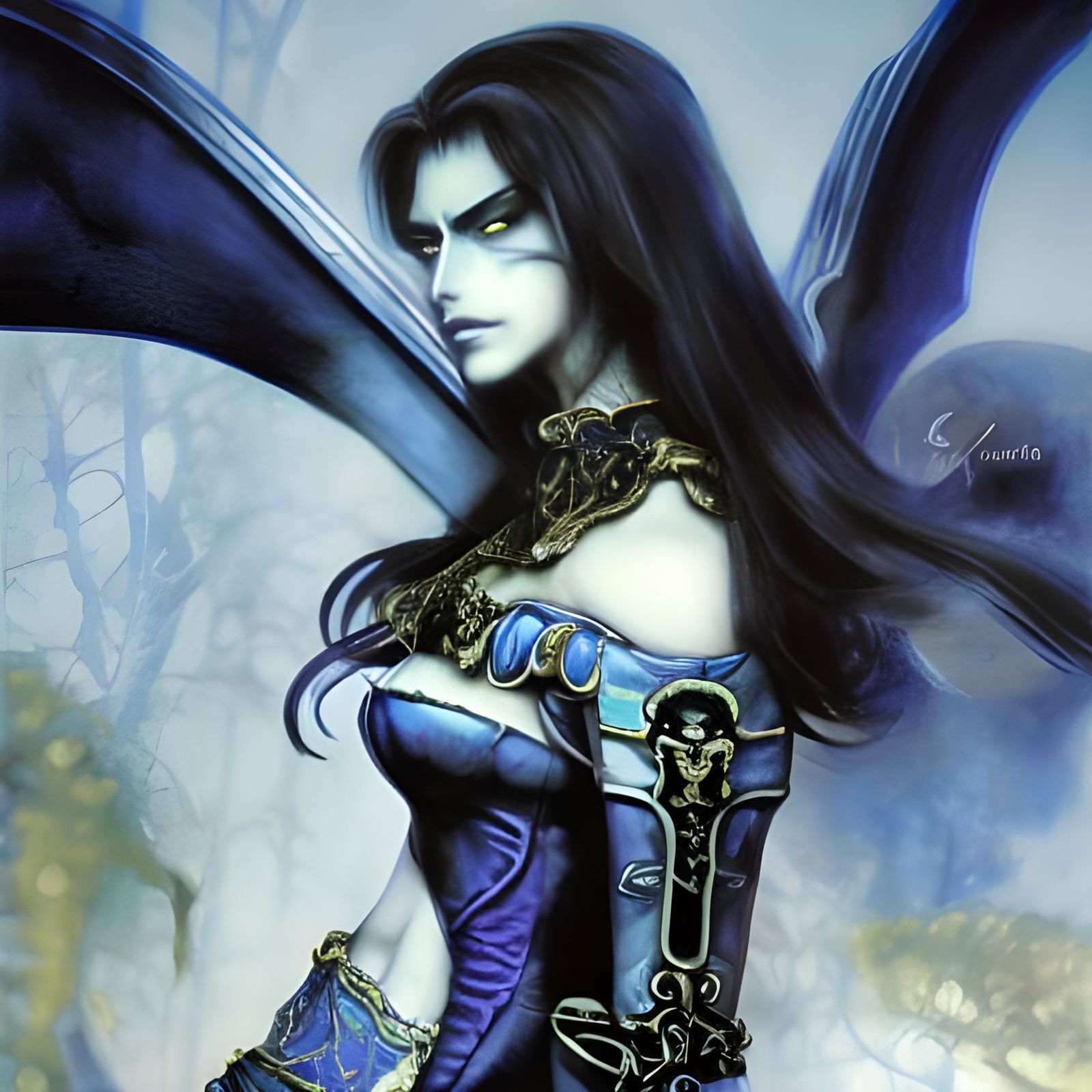 Juile Carmen as Castlevania Character in Manga Style