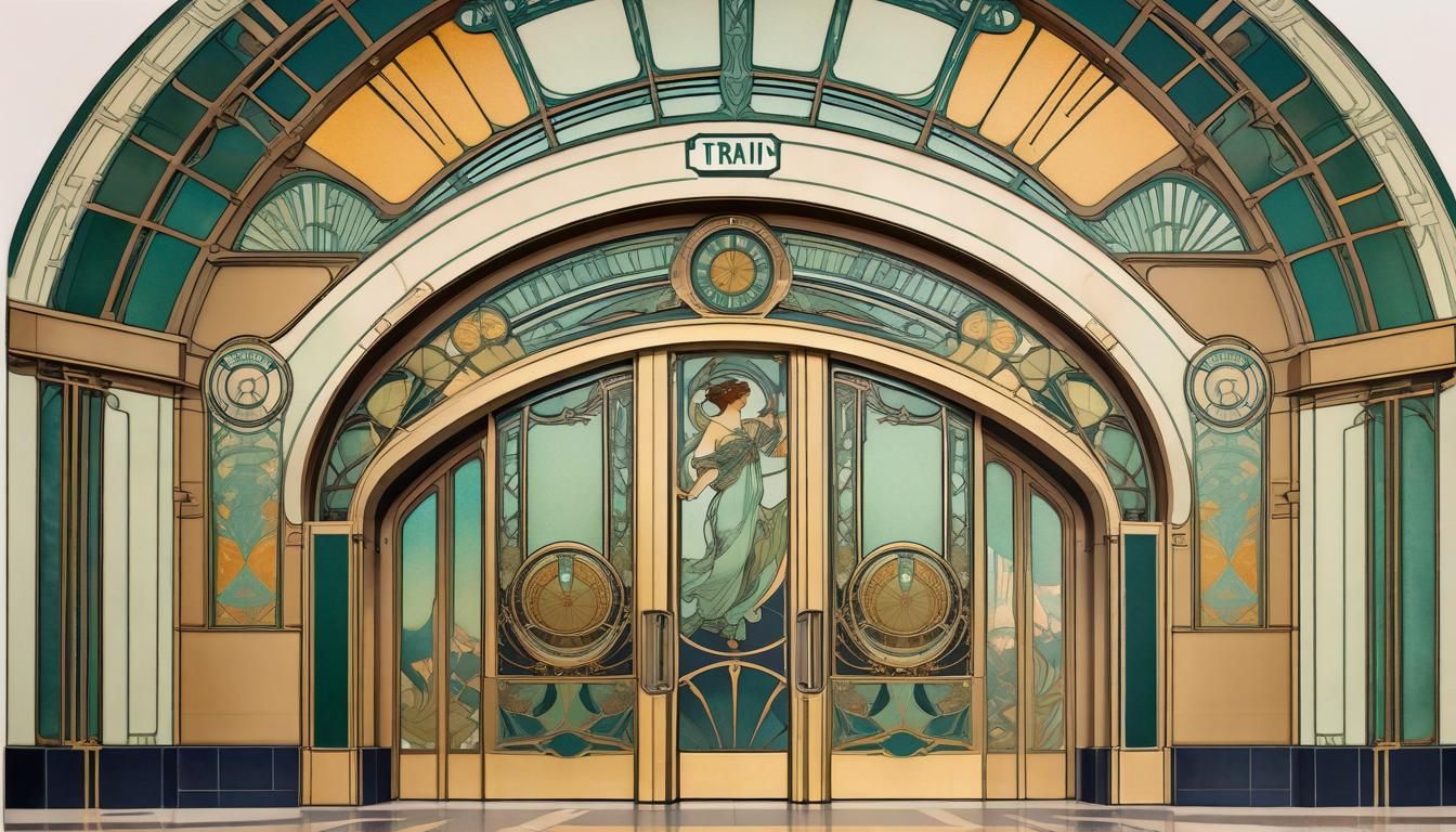 Art Nouveau Train Station in Art Deco Style