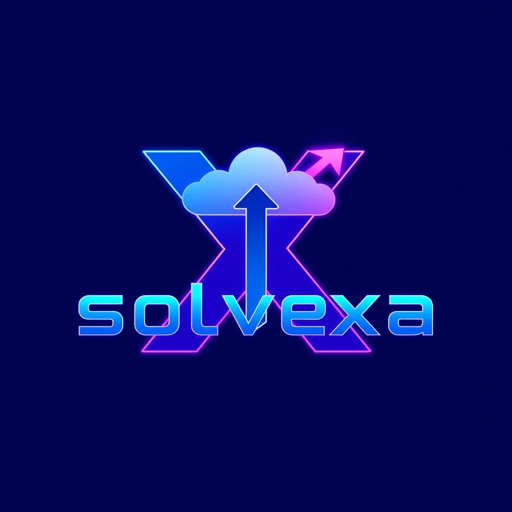 Solvexa Cloud Agency Logo with Arrow in Electric Colors