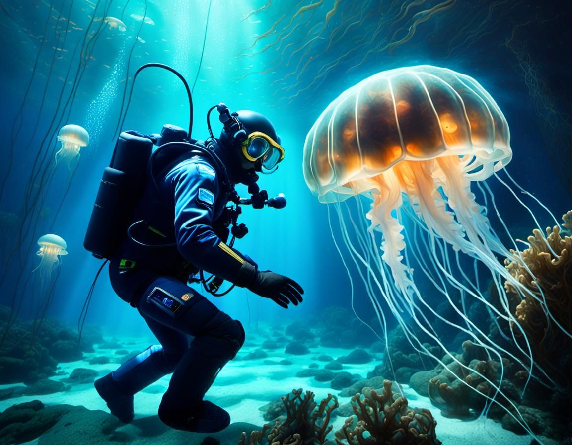 Futuristic Underwater Research Facility in Photorealistic St...