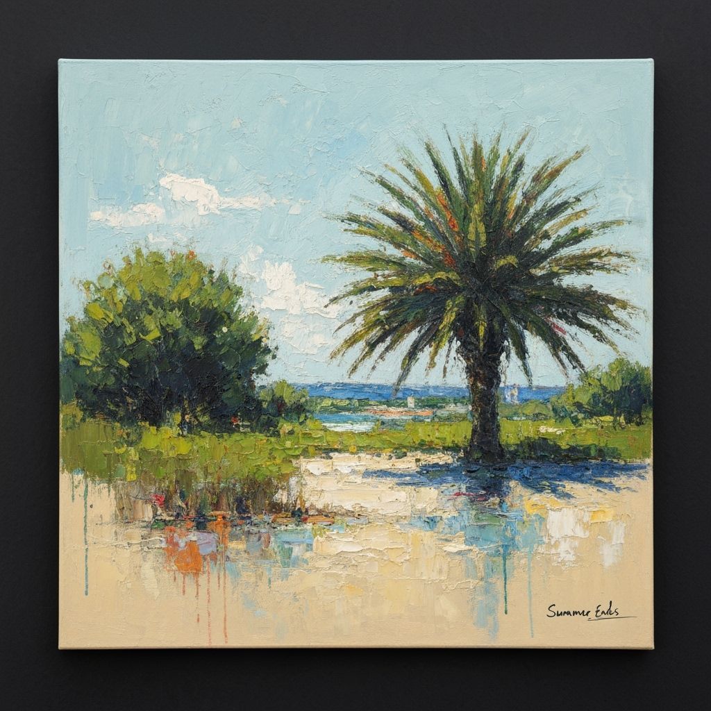 Expressionist Painting of Summer's End in Impasto Style