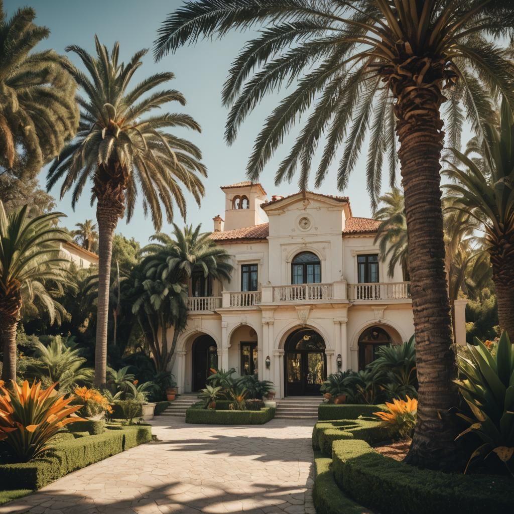 Glamorous Mediterranean Mansion with Lush Gardens