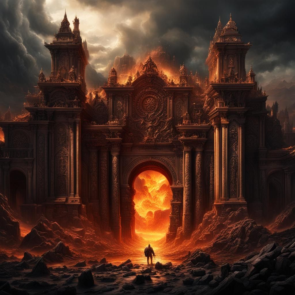 Epic Cinematic Gates of Hell Digital Painting