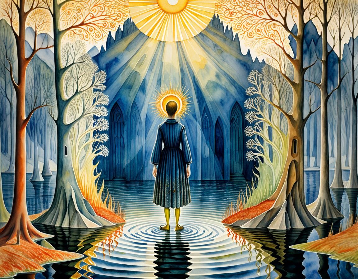 Portal Scene Inspired by Early 20th Century Art