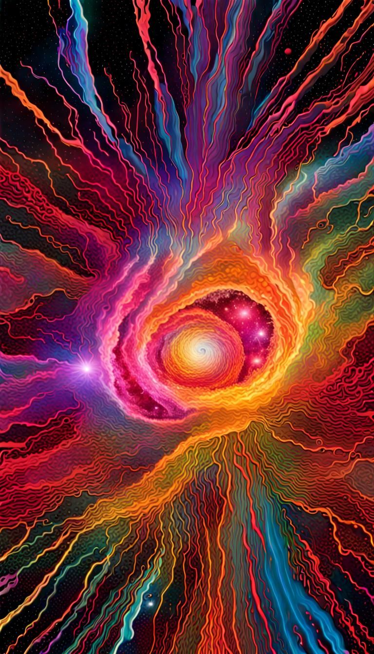 Early Universe: Neon Cosmic Landscapes in Digital Art