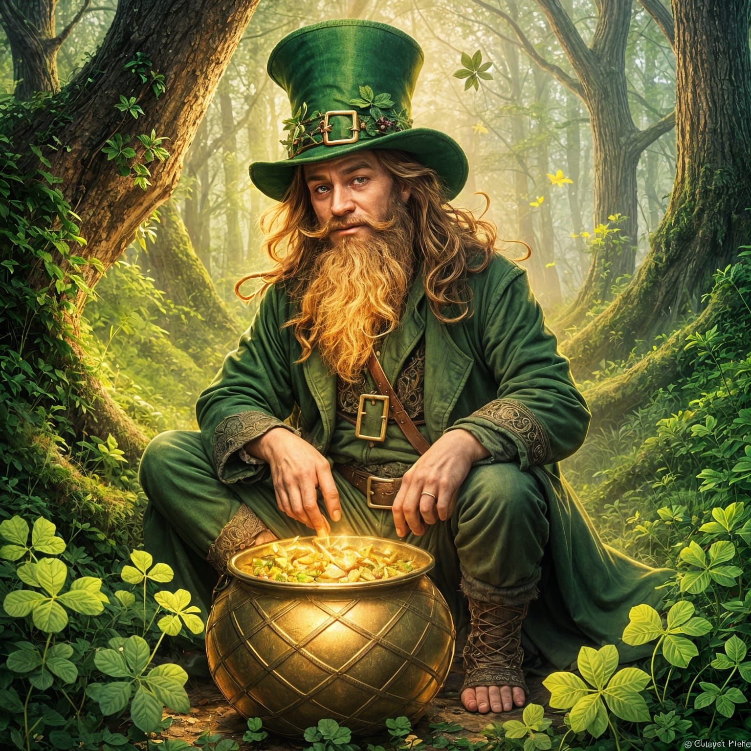 Leprechaun's Pot of Gold in Enchanted Forest