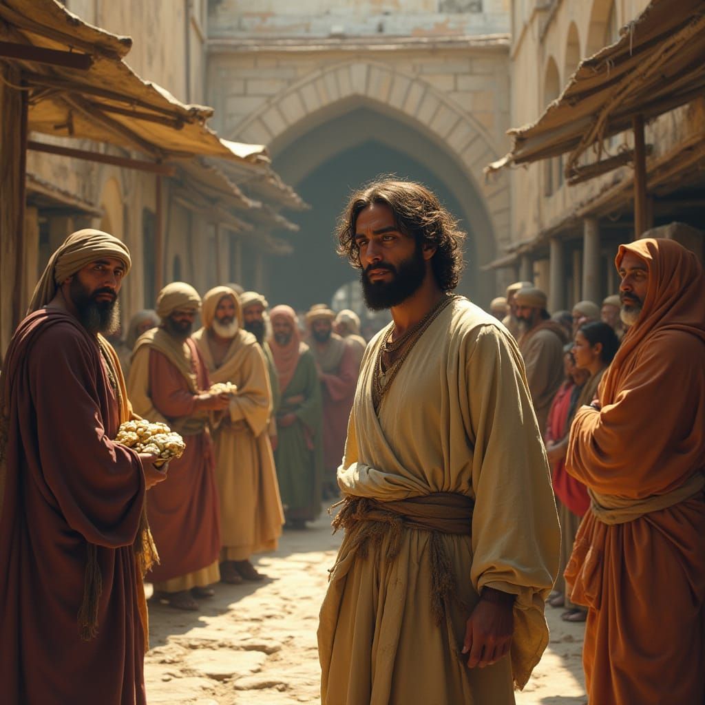 Jesus Confronts the Temple Merchants in Jerusalem
