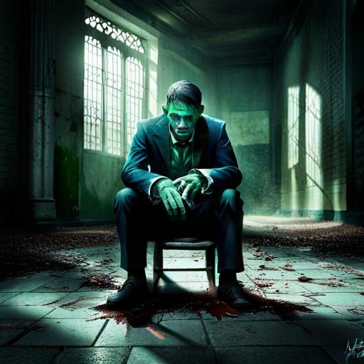 Frankenstein's Monster in Gothic Horror Asylum