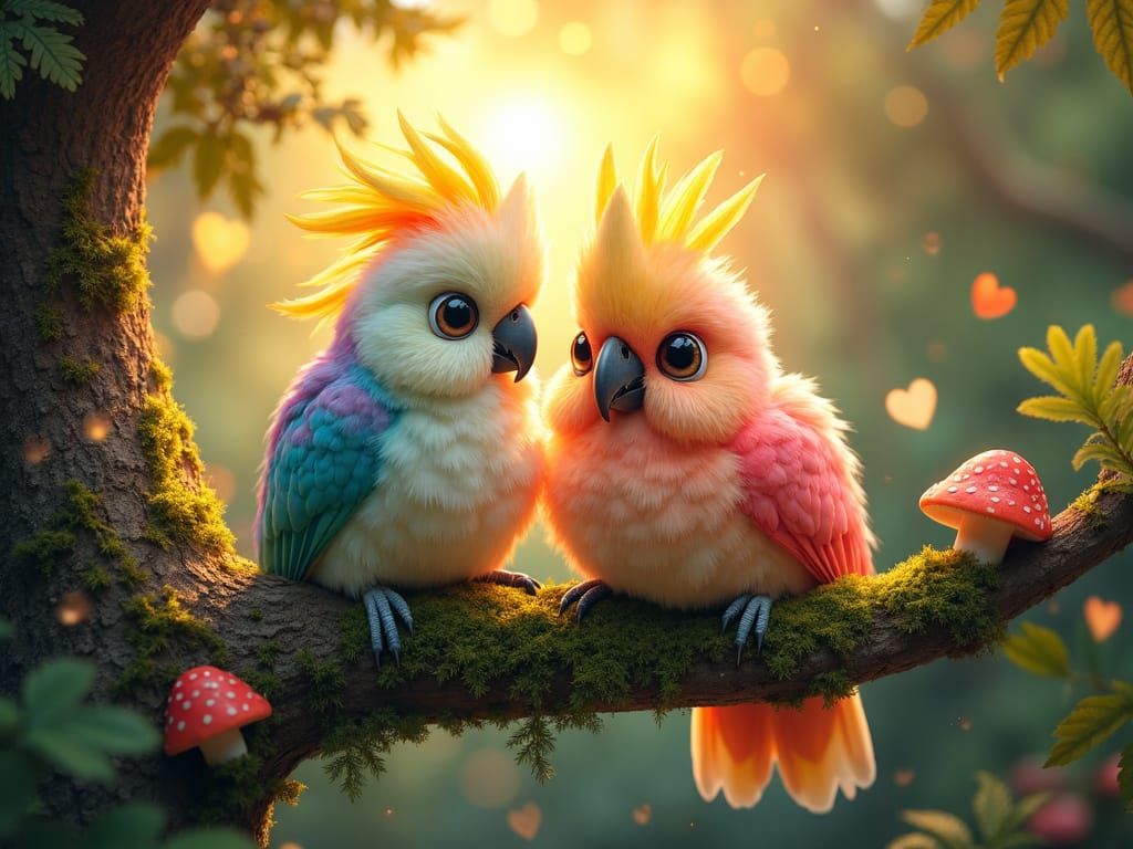 Charming Cockatoos in a Magical Jungle