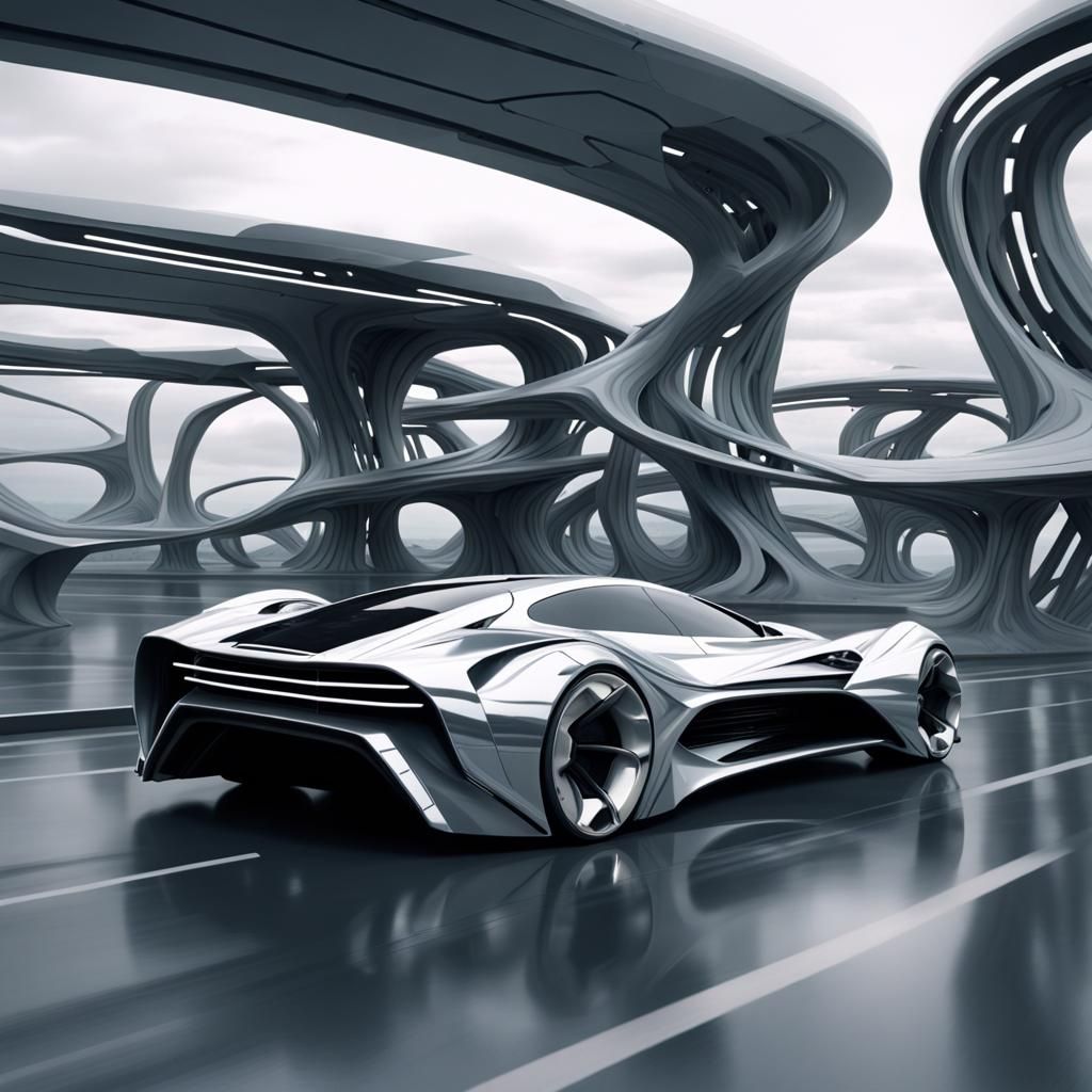 Futuristic Car Ad: Cell-Shaded Plastic Dynamism