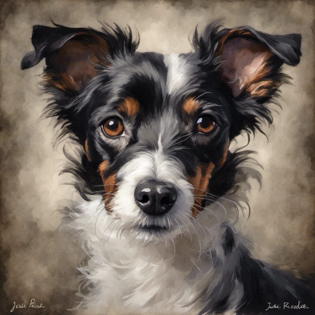 Black and White Papillon-Jack Russell Terrier Mix