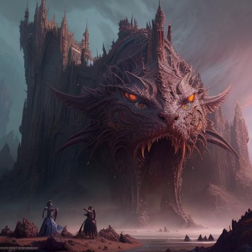 Fantastical Woman in Detailed Matte Painting