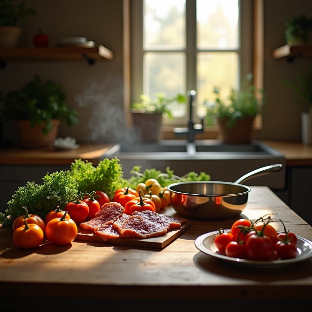 Rustic Kitchen Table Still Life Photography