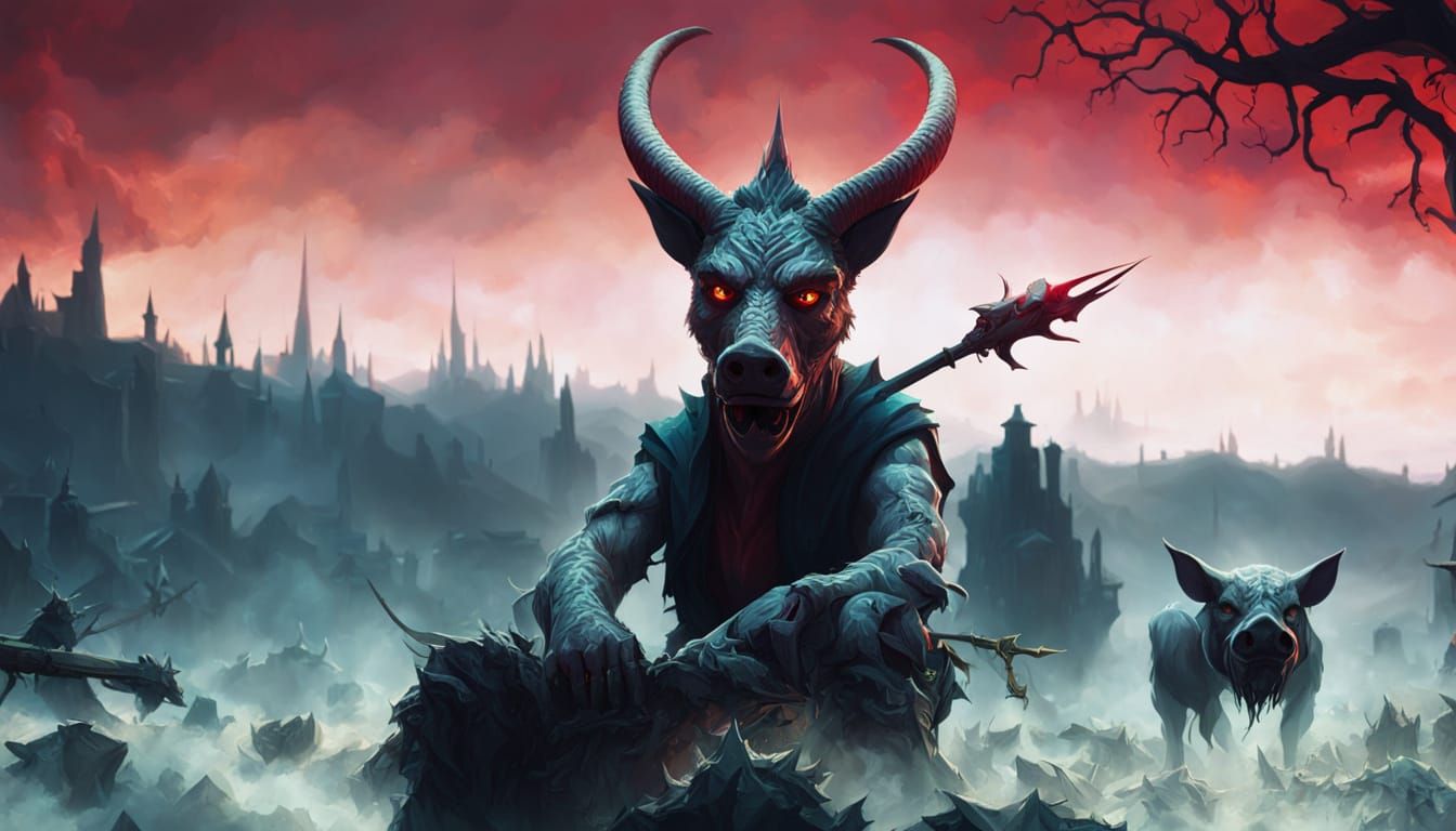 Demonic Portrait in Dark Fantasy Style