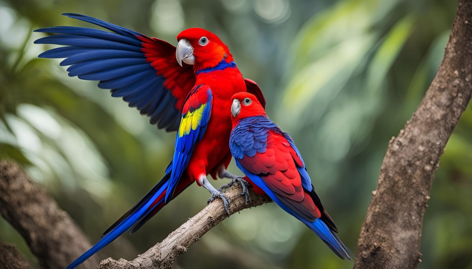 Crimson Rosella in Caspar David Friedrich Style