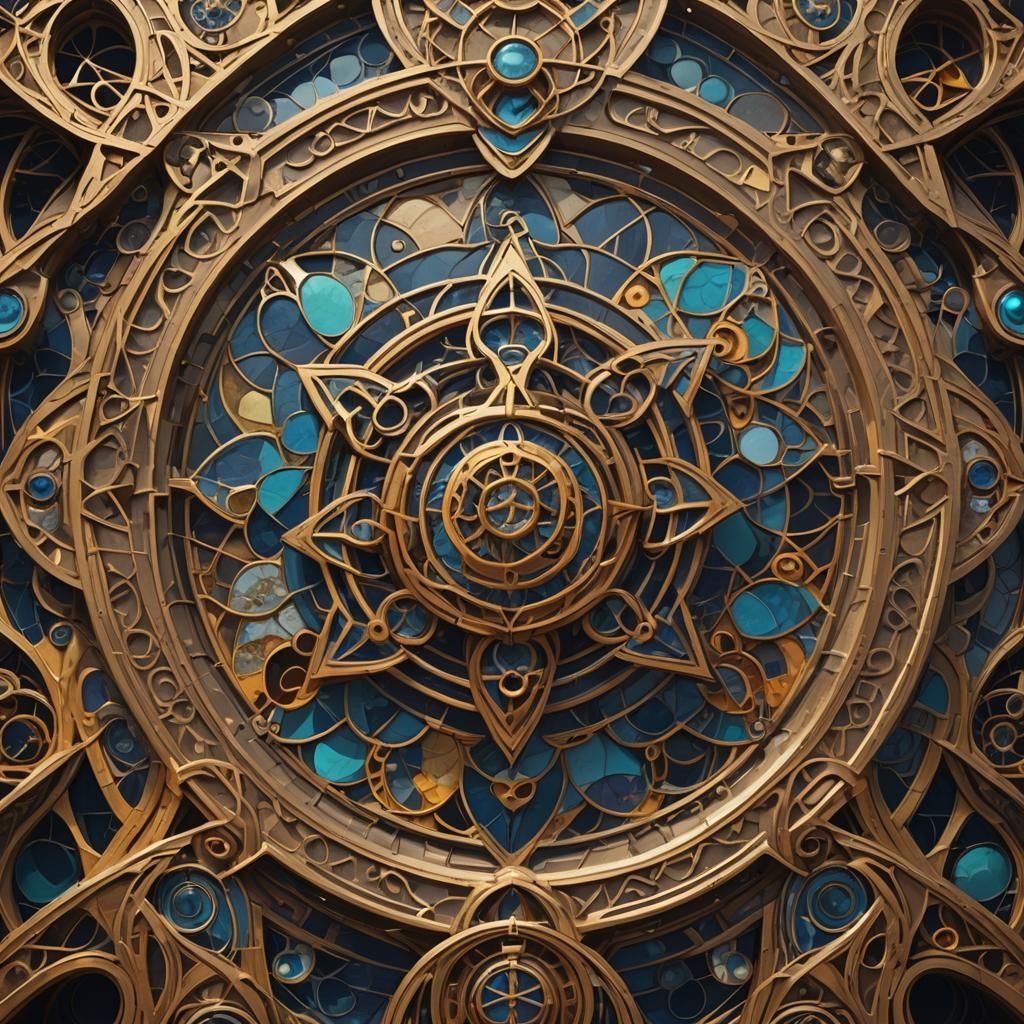 Sacred Geometry in Detailed Matte Painting Style
