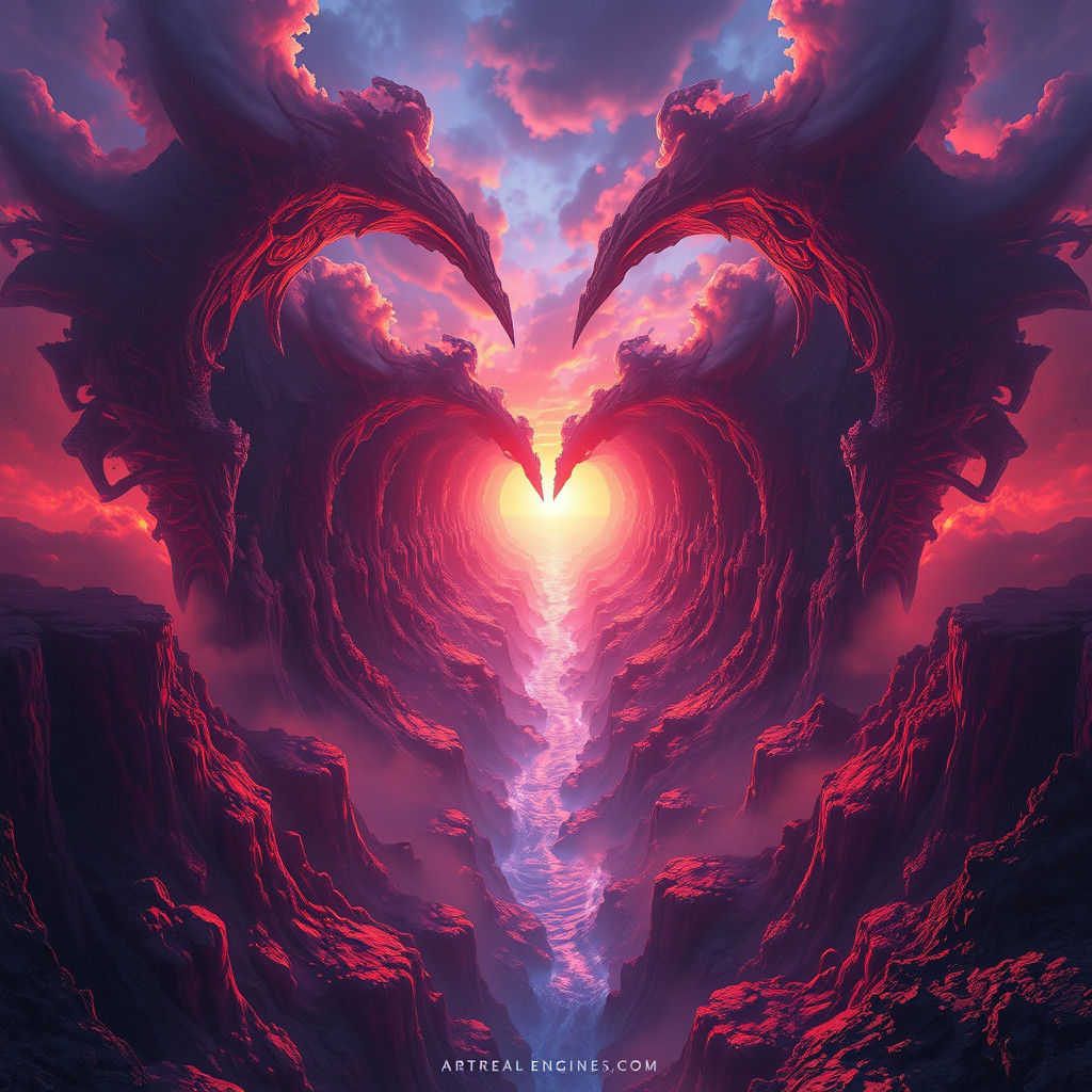 Heart-Shaped Pit: Detailed Fantasy Concept Art